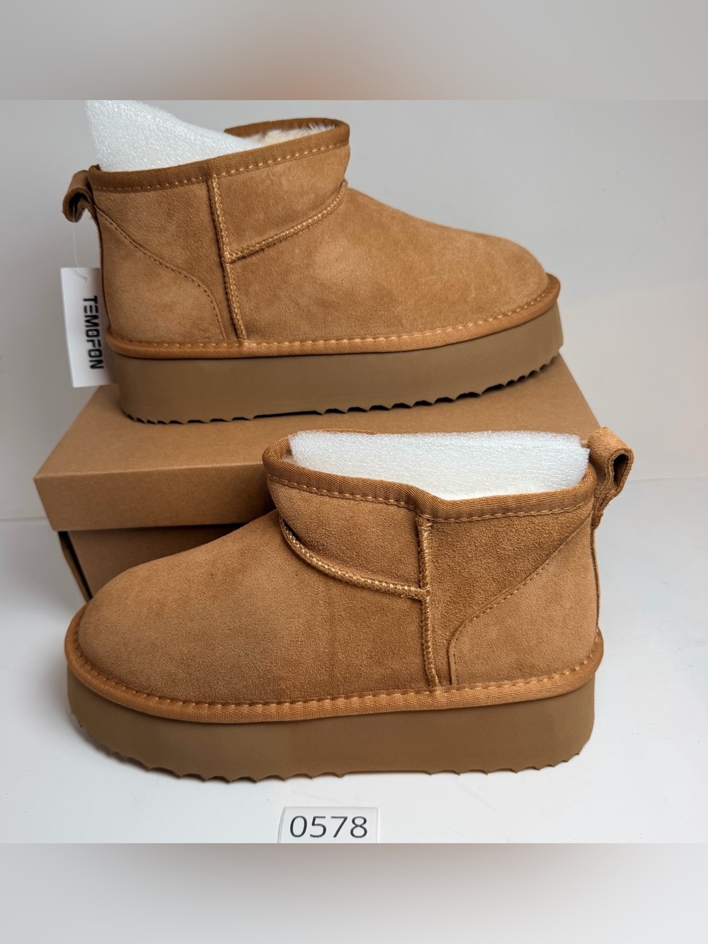 Women’s Cozy Suede Ankle Booties in Tan